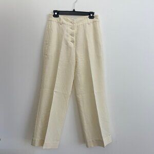 Derek Lam 10 Crosby Women's Cream Cropped Wide-Leg Trousers, Size 4